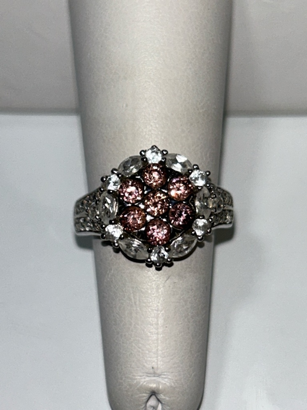 NWOT Chuck Clemency Sterling Silver Genuine Morganite Designer Ring